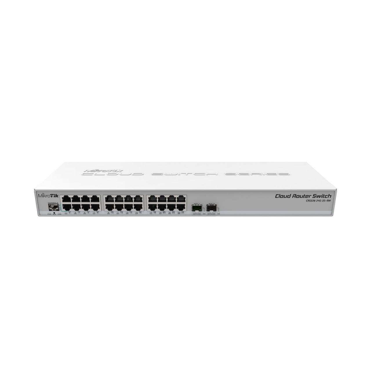 POE керований L2 комутатор Mikrotik CRS326-24G-2S+RM (2xSFP, 25xLAN)