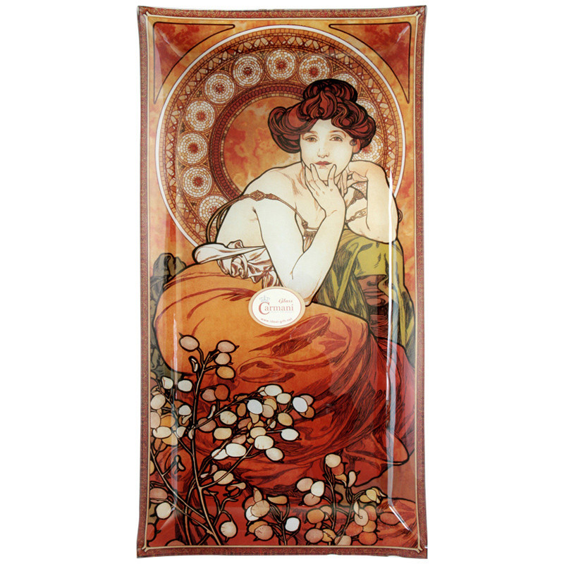 Тарілка декоративна художника Альфонс Марія Муха 'Топаз' 46х24 см, фото 1