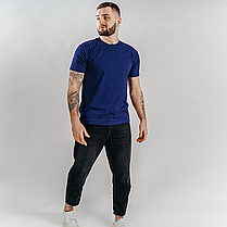 Классическая мужская футболка Тёмно-синяя размер S 61-036-32, фото 3