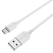 Кабель для зарядки телефона/ смартфона Borofone BX14 LinkJet USB - Micro-USB 2.4 А 2 м Білий, фото 4