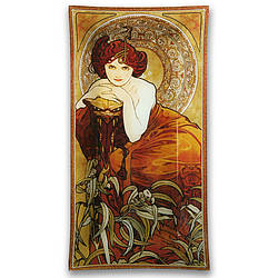 Тарілка декоративна художника Альфонс Марія Муха Смарагд 46х24 см