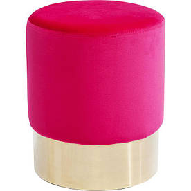 Пуф-стул круглий м'який MeBelle CANDY 35 х 42 см у передпокій, спальню яскраво-рожевий, фуксія велюр у стилі ар-деко