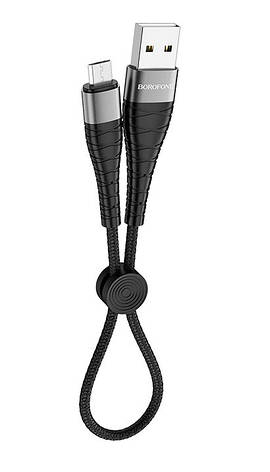 Кабель для зарядки телефона/ смартфона Borofone BX32 Munificent USB - Micro USB 0.25 м 5 А Чорний, фото 3
