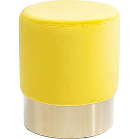 Пуф-циліндр круглий м'який MeBelle CANDY 35 х 42 см у передпокій, спальню яскраво-жовтий велюр у стилі ар-деко