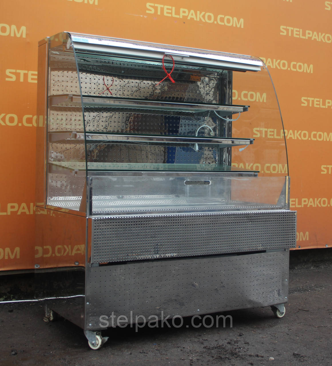 Кондитерська холодильна вітрина «Frost Tech» 1.2 м, корпус із н/ж, відкритого типу, Б/у, фото 1