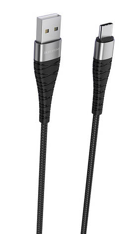 Кабель для зарядки телефона/ смартфона Borofone BX32 Munificent USB - Type-C 2.4 А 1 м Чорний, фото 3