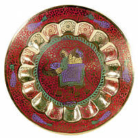 Тарелка бронзовая настенная "Раджа на слоне" (17,7 см) ( 1800C)