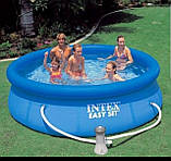 Дитячий надувний басейн INTEX 28112 круглий для дому і дачі наливна сімейний (244x76 см) + фільтр, фото 3