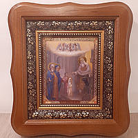 Икона Введение в храм Пресвятой Богородицы, лик 10х12 см, в светлом деревянном киоте