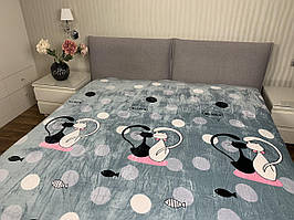 "коти" плед євро розмір 200/230 см, мікрофібра