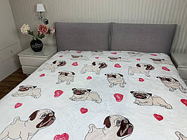 "мопс" плед євро розмір 200/230 см, мікрофібра