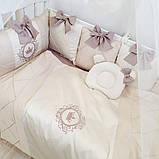 Бортики в ліжечко,:
 балдахін, простирадло, ковдра, подушка, підковдра, фото 4