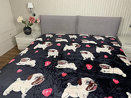 "мопс" плед євро розмір 200/230 см, мікрофібра