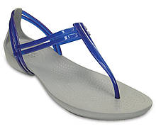 Босоніжки жіночі Крокси Ізабелла оригінал / Crocs women's Isabella T-Strap Sandal (202467), Сині 36