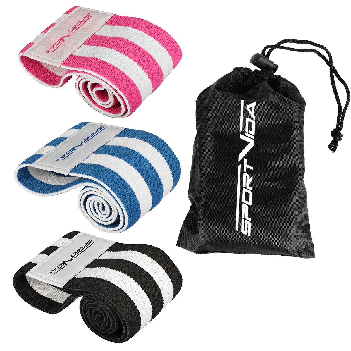 Резинка для фітнесу та спорту із тканини SportVida Hip Band 3 штуки SV-HK0364