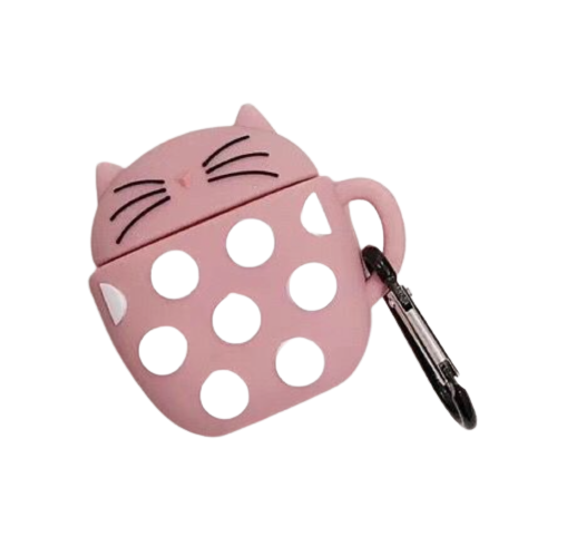 Чохол для навушників AirPods 1/2 Cup Cat пудрово-рожевий