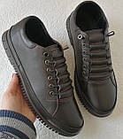 Mante X! Універсальні шкіряні туфлі кеди без шнурків для чоловіків колір коричневий 45, фото 6