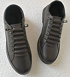 Mante X! Універсальні шкіряні туфлі кеди без шнурків для чоловіків колір коричневий 45, фото 9