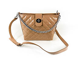 Стильна жіноча сумка на плече Бежева (#688) сумочка на подарунок