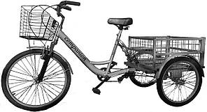 Дорослий триколісний вантажний велосипед Ukrbike (Україна) велорикша амортизатором двоподвіс 2021