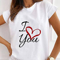 Женская футболка с принтом "I love you" Push IT
