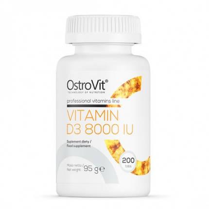 Вітамін OstroVit Vitamin D3 8000 200 Tabs, фото 1