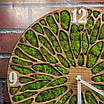 Годинник з мохом. Годинник настінний. Годинник з дерева. Діаметр 35 см, фото 6