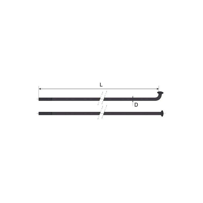Спиця 256 mm Mach1 Inox Plus Нержавійка, Чорна