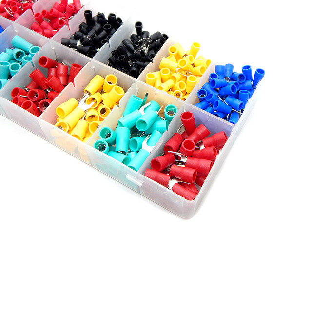 Набор вилочных, штыревых наконечников 520 шт. изолированные клемы