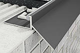 Капельник MINI алюмінієвий карниз відлив води для відкритого балкону або тераси довжина 2,7 метра під плитку колір графіт антрацит, фото 3