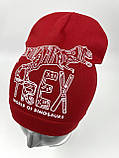 ОПТ, Дитяча трикотажна шапочка ковпак для хлопчика «Trex», фото 3