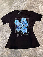 Женская футболка с принтом "Синие цветы" Push IT