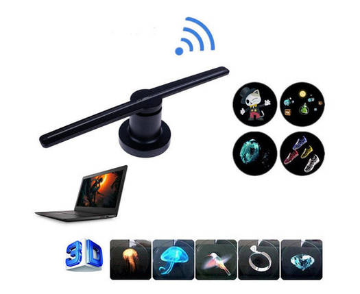 Голографический проектор 3D 42CM US F3 SD ISO WIFI карта пам'яті 8 гб в комплекті, фото 1
