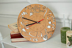 Дерев'яна яний настінний годинник "Ексклюзив" .