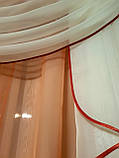 Ламбрекен Асиметрія зі шторою, 2,5 м коричневий6_2,5, фото 3