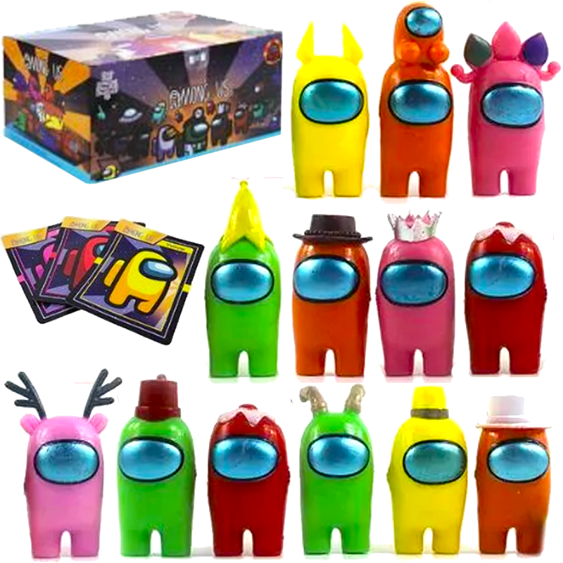 Вся колекція героїв гри Among Us (Амонг Ас) + 3 картки. Набір на 24 героїв