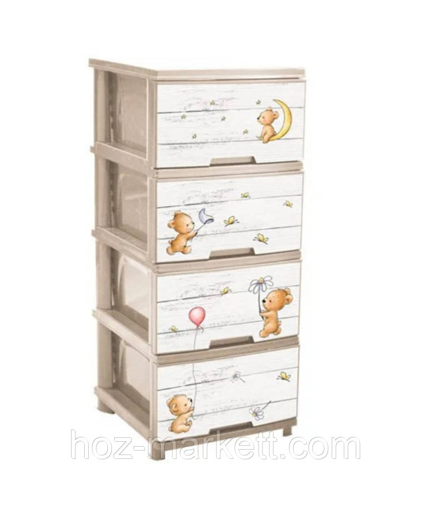 Комод пластиковий "Ведмедики" беж Алеана, фото 1