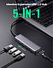 USB-хаб Ugreen USB 3.0 hub тонкий портативний 4-портовий концентратор 16СМ Black (CM219), фото 2