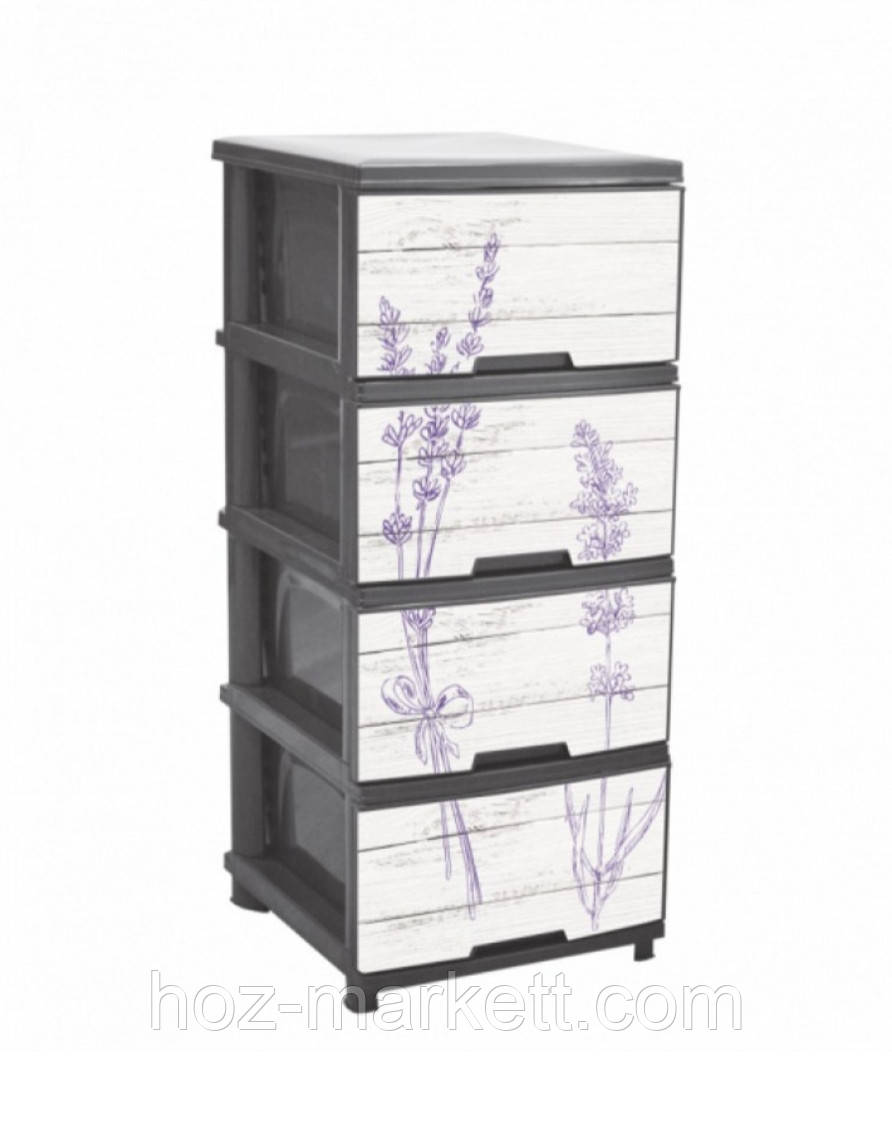 Комод пластиковий сірий "Лаванда" Алеана, фото 1