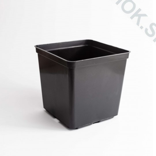 Горщик квадратний 2.7 л / 15х15х15 см для розсади та квітів * технічний пластиковий чорний горщик для рослин, фото 1