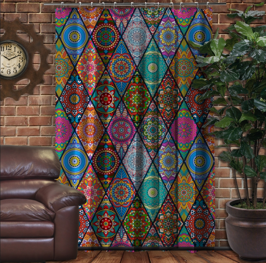 Штора з 3D принтом на тему - Печворк Колор Patchwork color