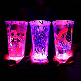 Тамблер-стакан YES з підсвічуванням "Hearts", 490мл, фольга , з трубочкою, фото 2