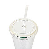 Тамблер-стакан YES з підсвічуванням "Hearts", 490мл, фольга , з трубочкою, фото 3