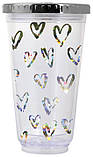 Тамблер-стакан YES з підсвічуванням "Hearts", 490мл, фольга , з трубочкою, фото 5