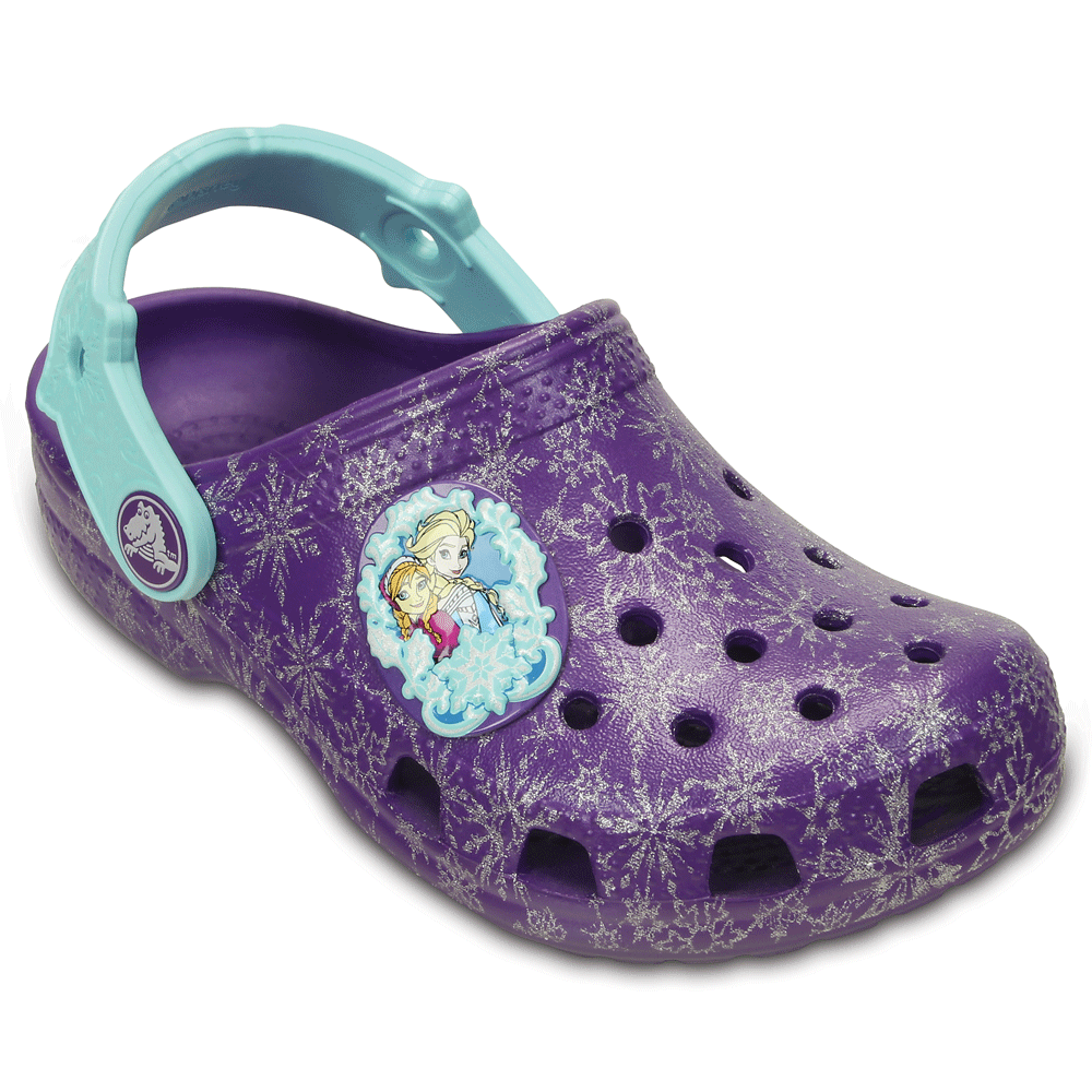 Крокси для дівчинки сабо Класик Фрозен оригінал/Crocs Kids' Classic Frozen Clog (202356), Фіолетові