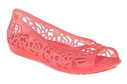Босоніжки балетки для дівчинки Крокси Ізабелла/Crocs Girls Isabella Jelly Flat Juniors (203282), Коралові