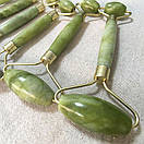 Нефритовий масажер для обличчя двосторонній (зелений), фото 2