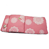 Комплект в коляску (2 предмета) Iev-Style А07 льняной матрасик (35х80х1,5)+подушка (35х30х1,5) розовый