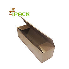Коробка картонна самозбірна 370х100х100 мм бура крафт мікрогофрокартон