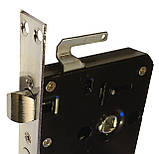 Замок врізний з ручками на китайські двері (стандарт) правосторонній БЕЗ ЦИЛІНДРА, фото 4